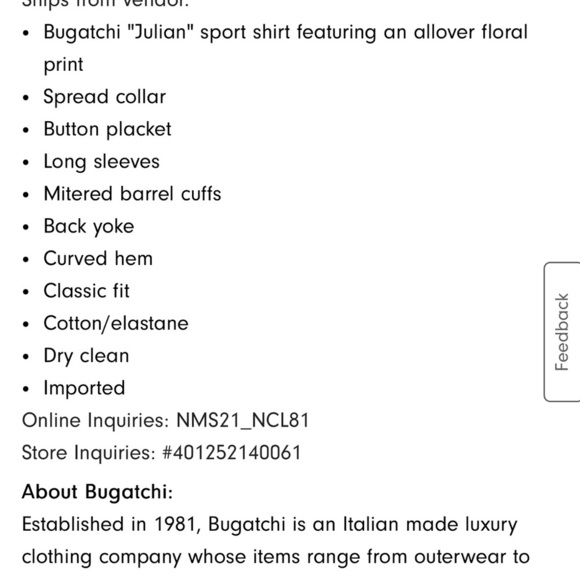 Bugatchi Blue Paisley Casual Button Down Shirt - Picture 2 of 11